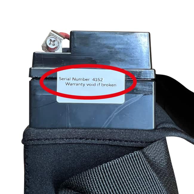 PowerBug lithium battery serial number location