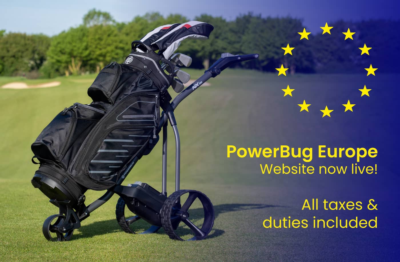 PowerBug Infinity electric golf trolleys Europe